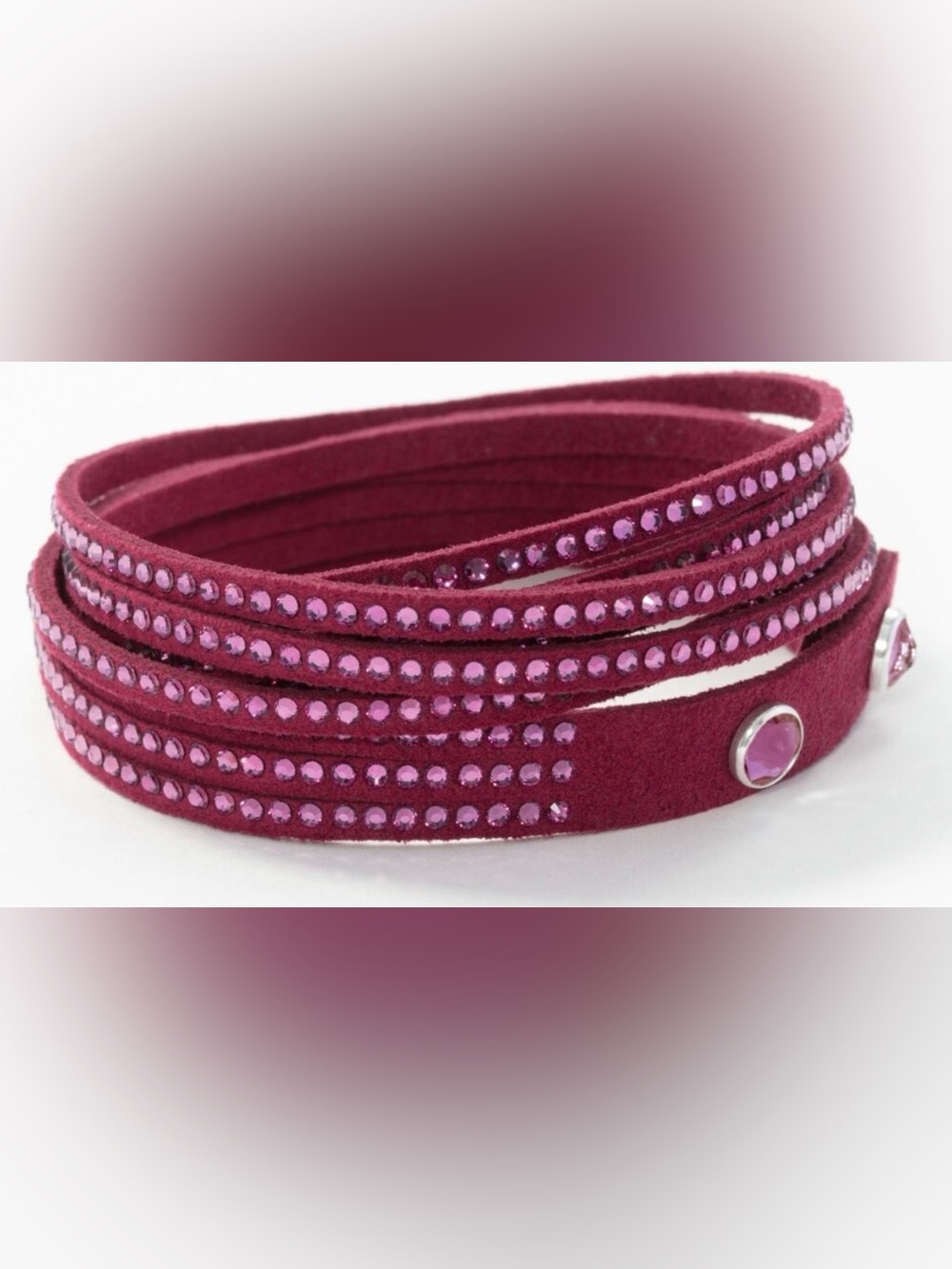 Touchstone Crystal Wrap Star Bracelet Dark Rose over 600 crystals BNIB wraps 3x